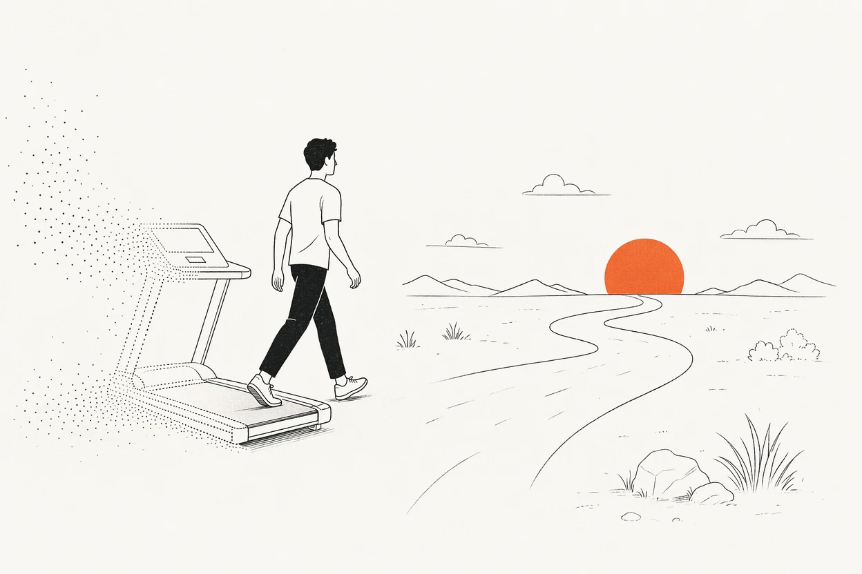 Stepping off the treadmill toward the open horizon
