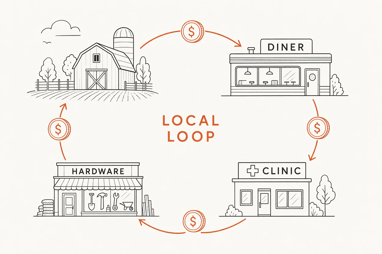 The local money loop of a small town